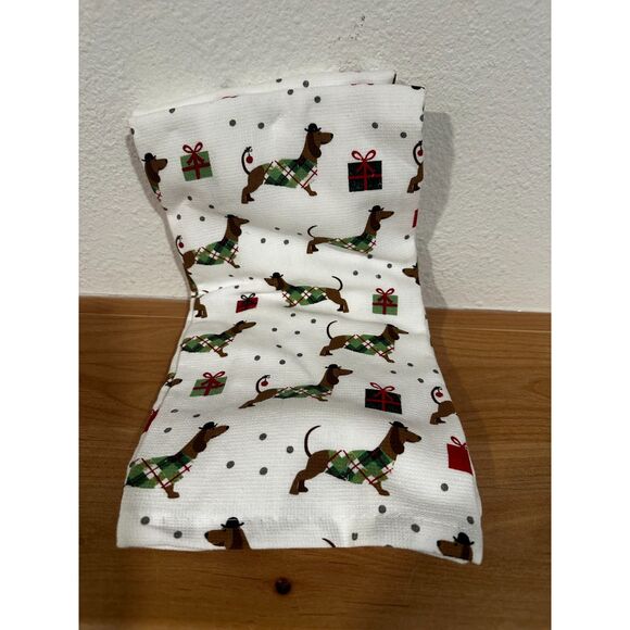 Set of 2 Dachshund-Themed Christmas Kitchen Towels NWT - Picture 2 of 4